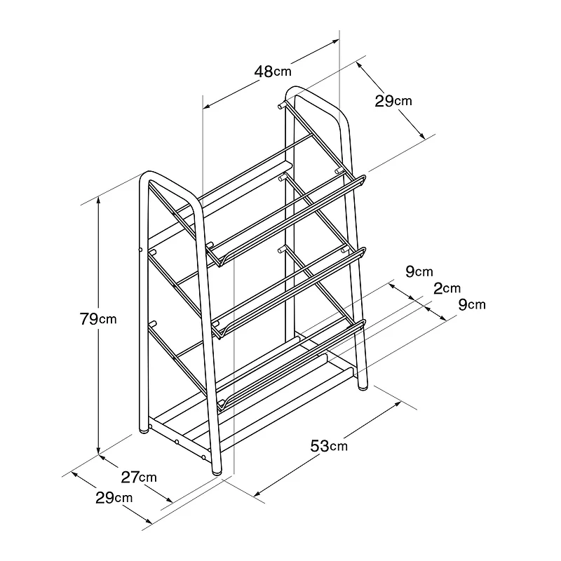 Steel Pipe Shoe Rack - Warm Grey