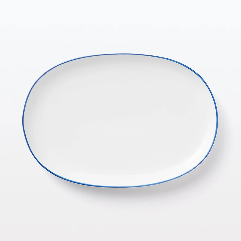 Everyday Tableware Oval Plate Small - Blue Stripe