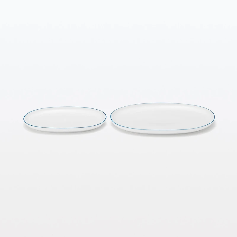 Everyday Tableware Oval Plate Small - Blue Stripe