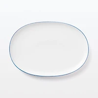 Everyday Tableware Oval Plate Large - Blue Stripe