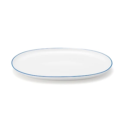 Everyday Tableware Oval Plate Large - Blue Stripe