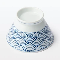 Hasami Ware Rice Bowl - Large Wave Pattern