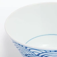 Hasami Ware Rice Bowl - Large Wave Pattern