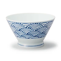 Hasami Ware Rice Bowl - Large Wave Pattern