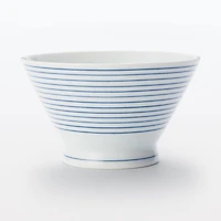 Hasami Ware Rice Bowl - Horizontal Stripes Pattern
