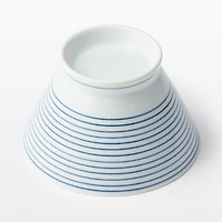 Hasami Ware Rice Bowl - Horizontal Stripes Pattern