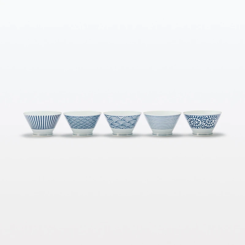 Hasami Ware Rice Bowl - Horizontal Stripes Pattern