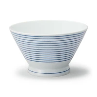 Hasami Ware Rice Bowl - Horizontal Stripes Pattern