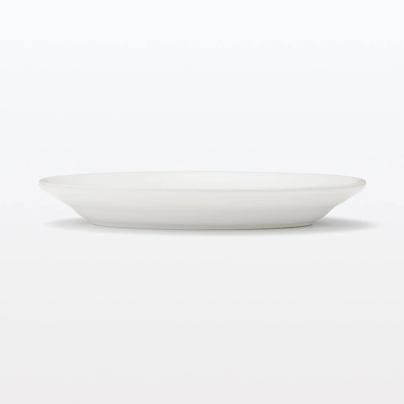 Porcelain Rimmed Oval Plate Large - White