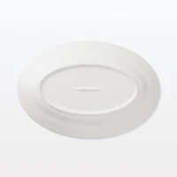 Porcelain Rimmed Oval Plate Large - White