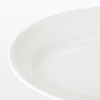 Porcelain Rimmed Oval Plate Large - White