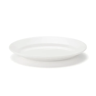 Porcelain Rimmed Oval Plate Large - White