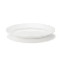 Porcelain Rimmed Oval Plate Large - White