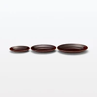 Porcelain Rimmed Oval Plate Small - Brown Glaze