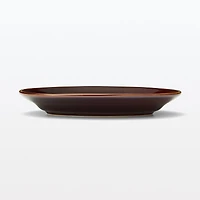 Porcelain Rimmed Oval Plate Medium - Brown Glaze