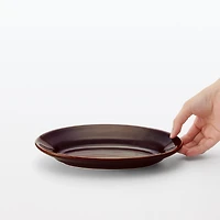 Porcelain Rimmed Oval Plate Medium - Brown Glaze