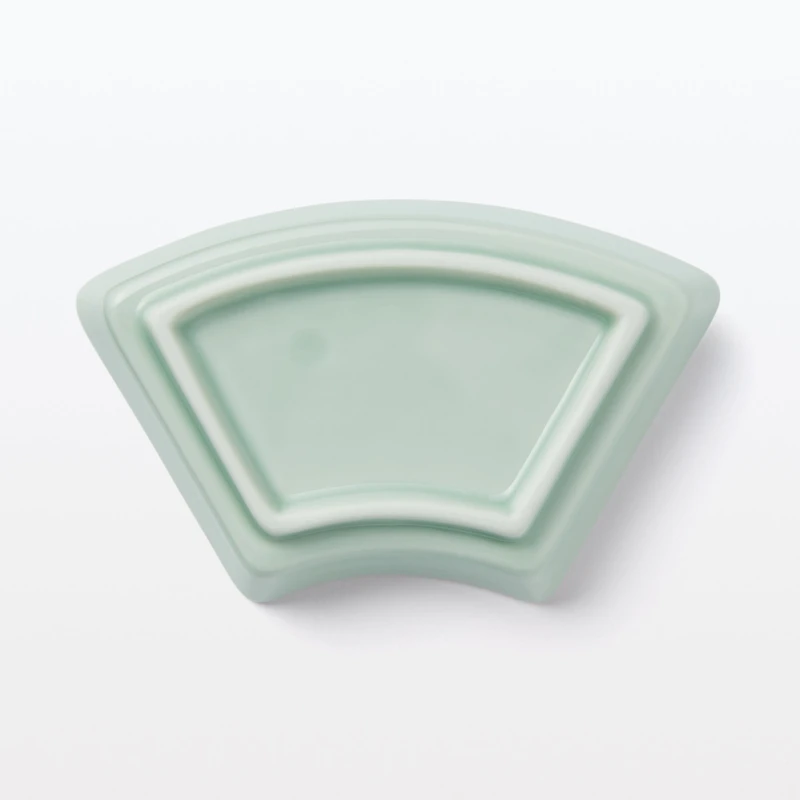 Hasami Ware Lucky Small Plate - Fan - Light Aqua