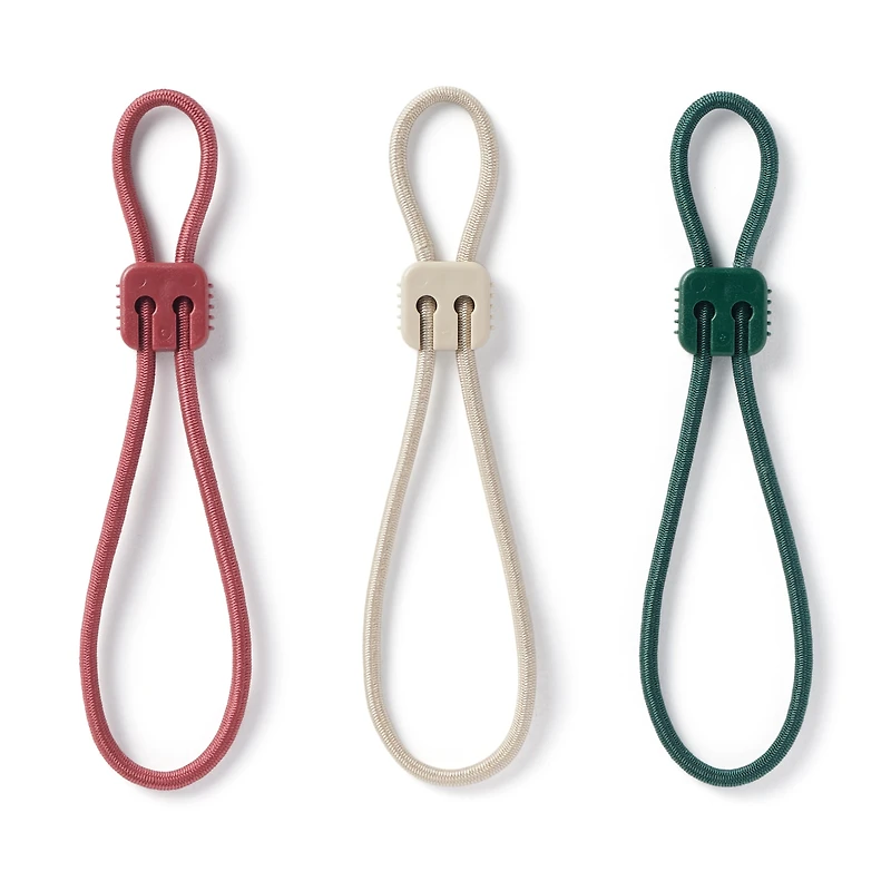 Rubber Tie-Down Strap 3 Pack - Red, Beige, Green