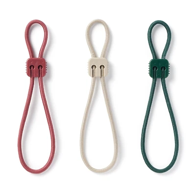 Rubber Tie-Down Strap 3 Pack - Red, Beige, Green