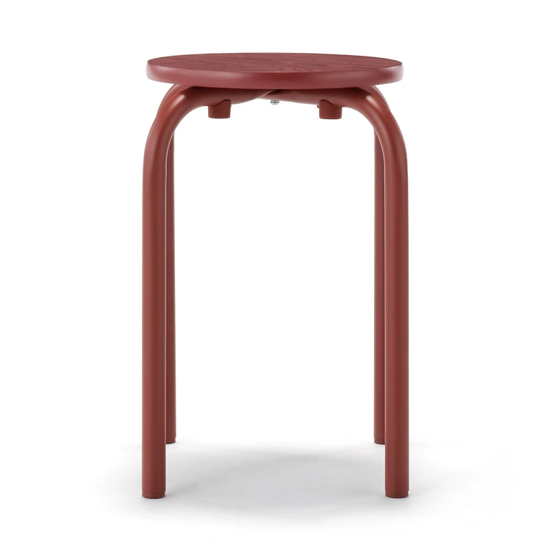 Steel Pipe Stacking Stool - Burgundy