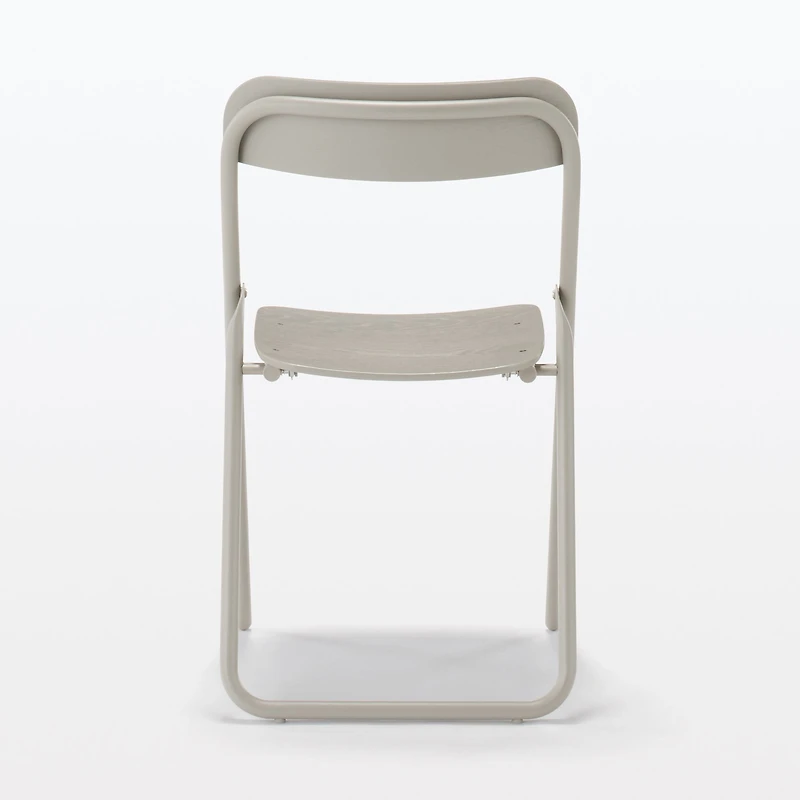 Steel Pipe Folding Chair with Wooden Seat