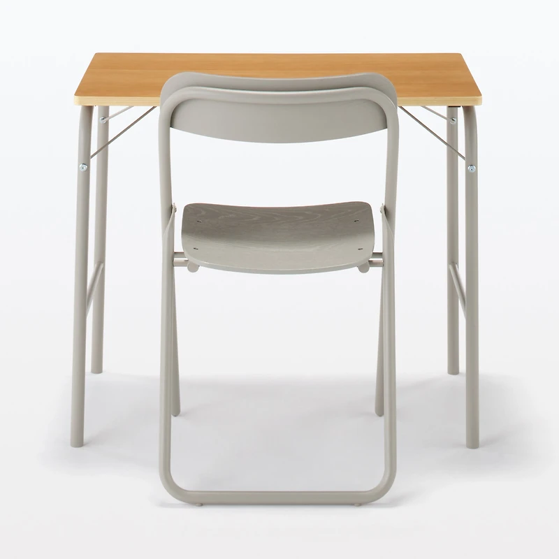 Steel Pipe Folding Chair with Wooden Seat