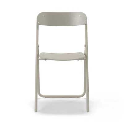 Steel Pipe Folding Chair with Wooden Seat