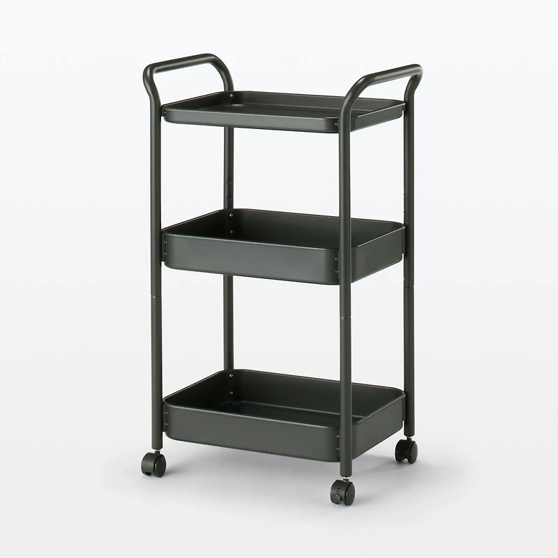 Steel Pipe Wheeled Rack Utility Cart - Dark Grey