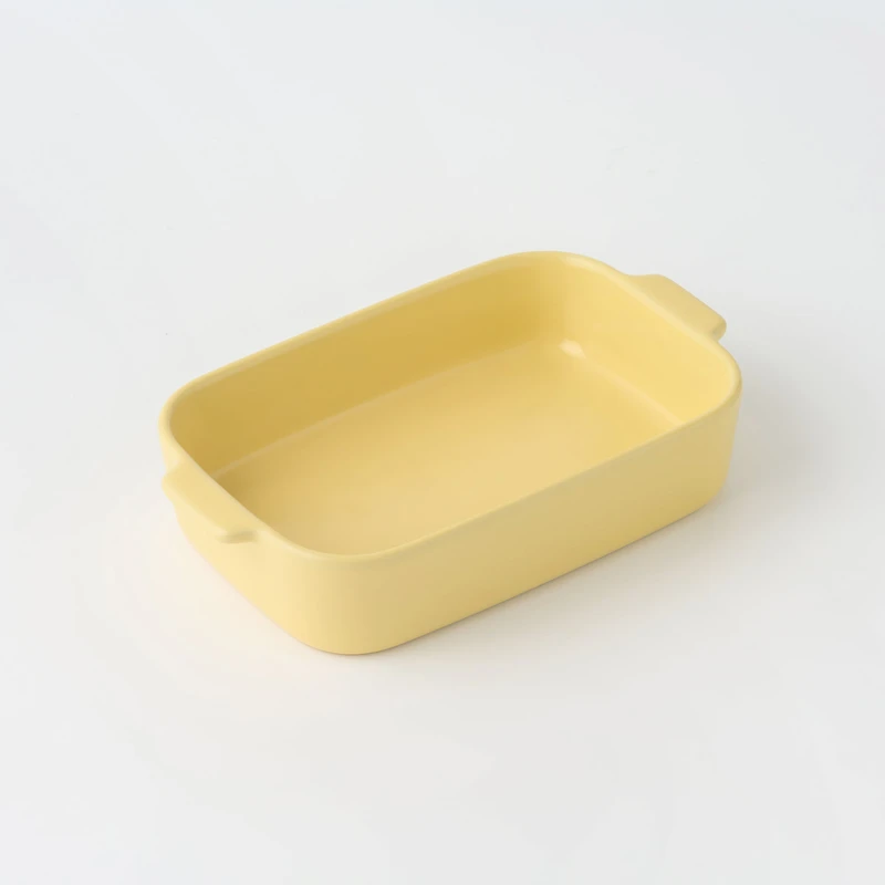 Stoneware Baking Dish Oven Tray - Light Yellow