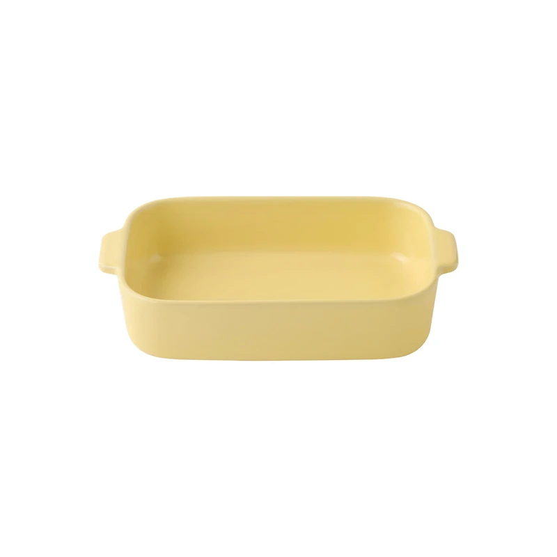 Stoneware Baking Dish Oven Tray - Light Yellow