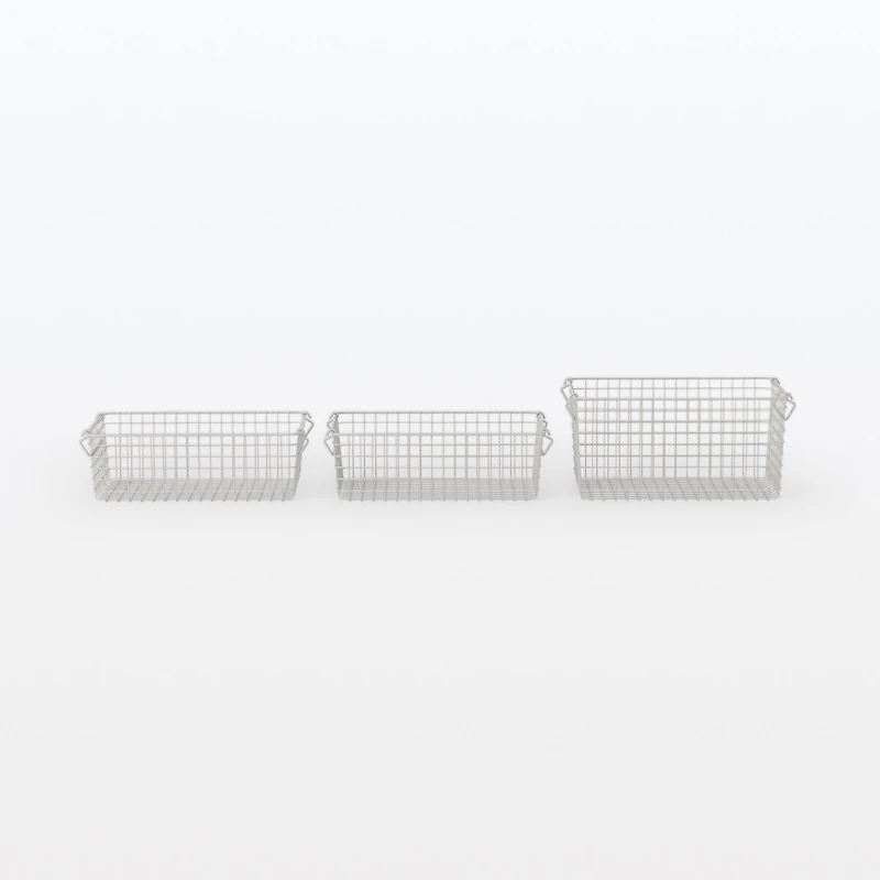 Steel Pipe Storage Rack Basket Set - Warm Grey
