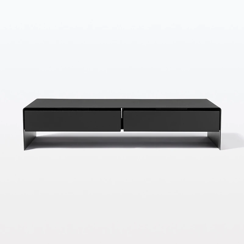 Steel Monitor Stand with 2 Drawer - Wide