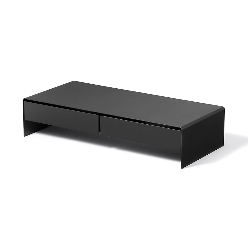 Steel Monitor Stand with 2 Drawer - Wide