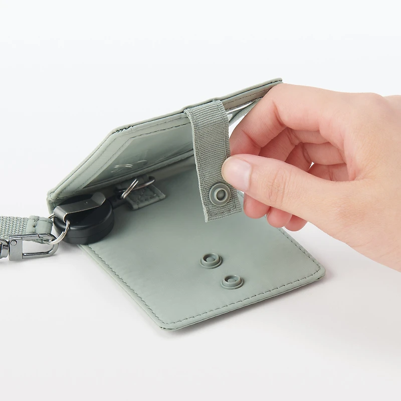 Self Standing Card Holder with Reel - Moss Green