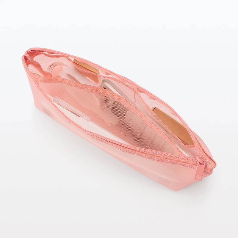 Nylon Mesh Pen Case with Gusset Tall