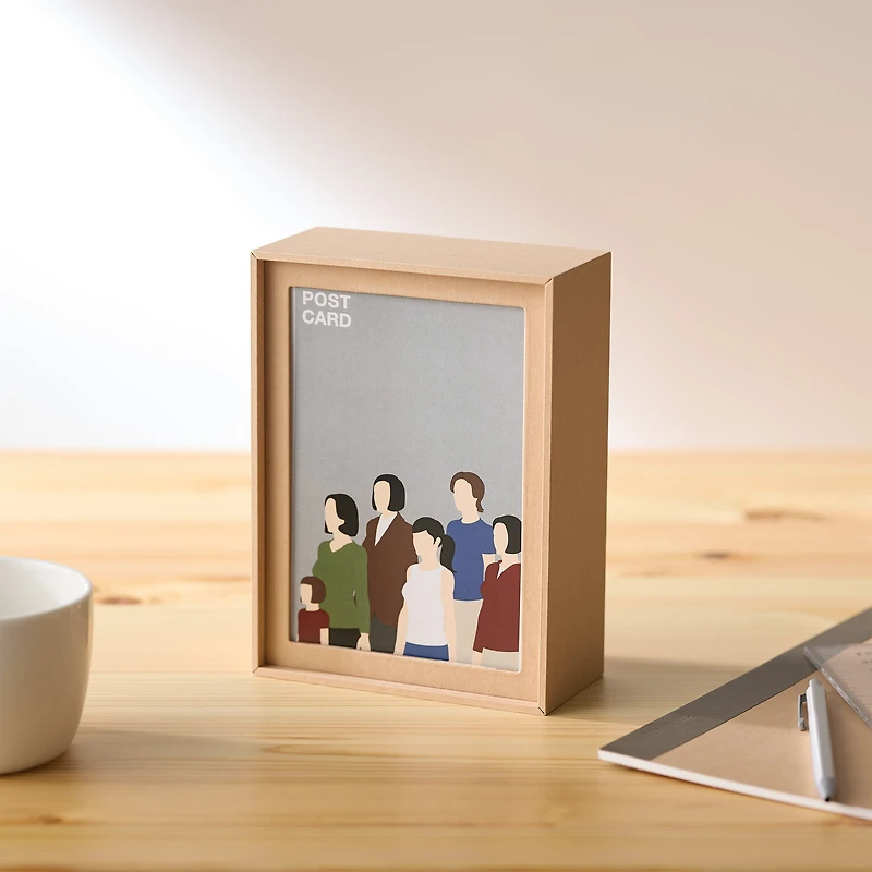 2-in-1 Photo Frame & Postcard Case - Dark Grey