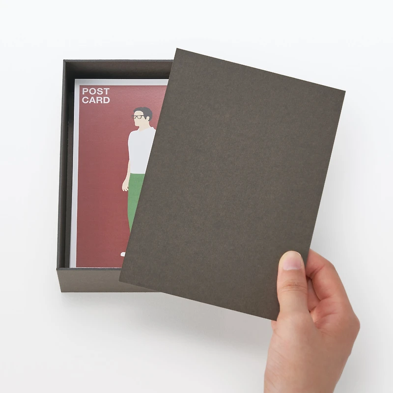 2-in-1 Photo Frame & Postcard Case - Dark Grey