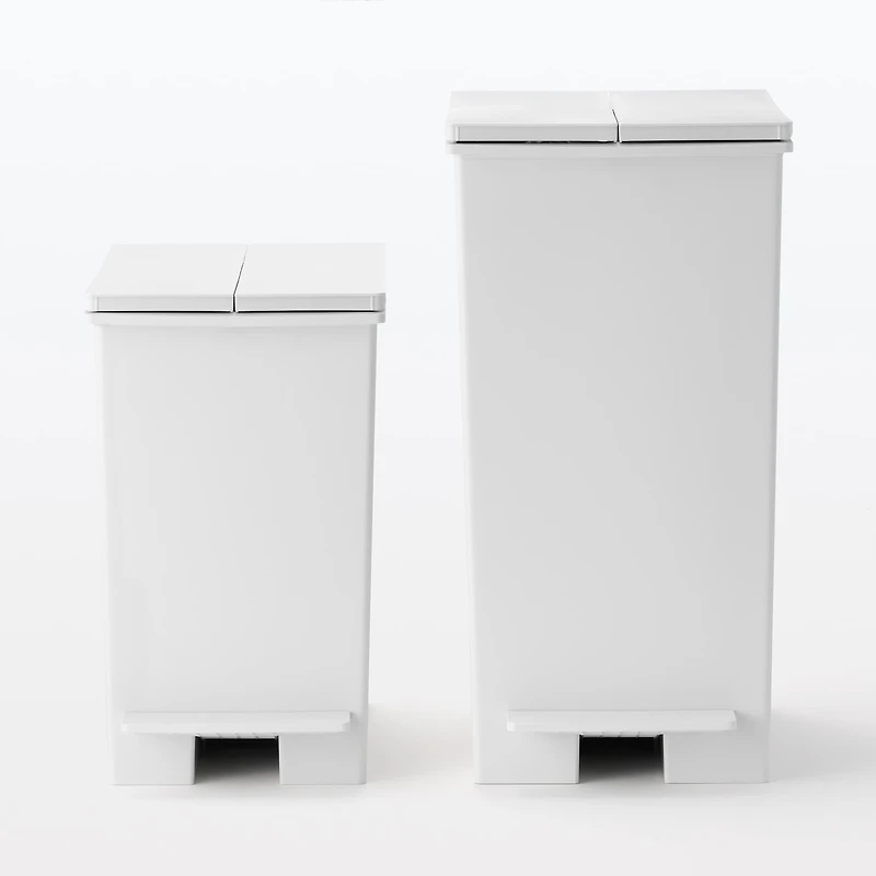 Polypropylene Pedal Dust Bin with Double-Hinged Lid - 35.1 L
