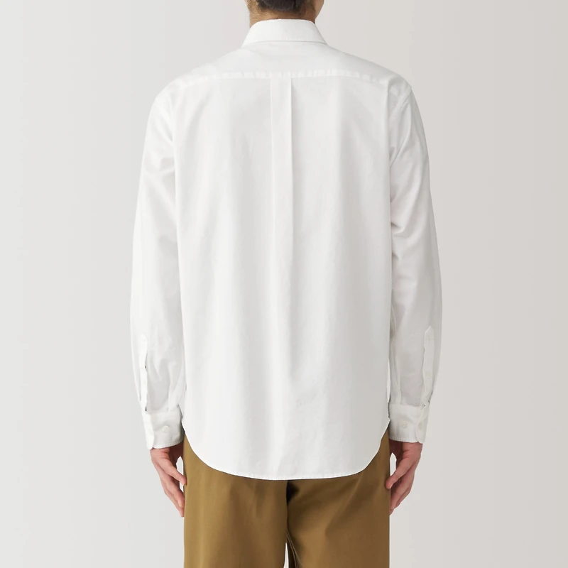 Men's Washed Oxford Button Down Long Sleeve Shirt