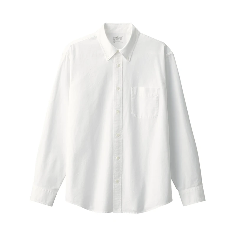 Men's Washed Oxford Button Down Long Sleeve Shirt