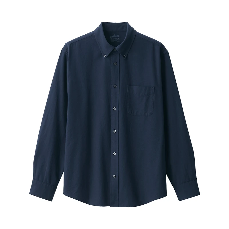 Men's Washed Oxford Button Down Long Sleeve Shirt