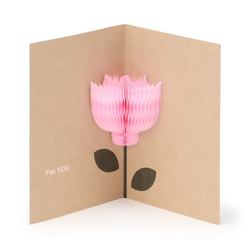 Honeycomb Paper Small Pop-Up Card - Flower