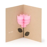 Honeycomb Paper Small Pop-Up Card - Flower