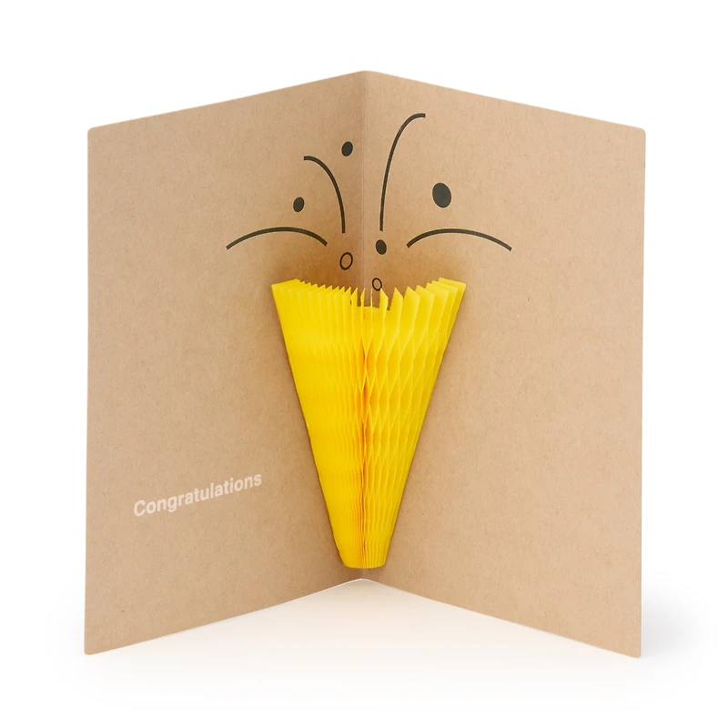 Honeycomb Paper Small Pop-Up Card - Party Popper