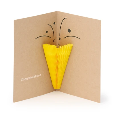 Honeycomb Paper Small Pop-Up Card - Party Popper