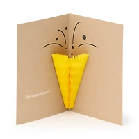 Honeycomb Paper Small Pop-Up Card - Party Popper