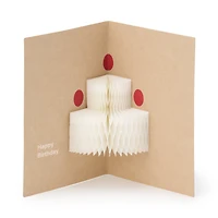 Honeycomb Paper Small Pop-Up Card - Cake