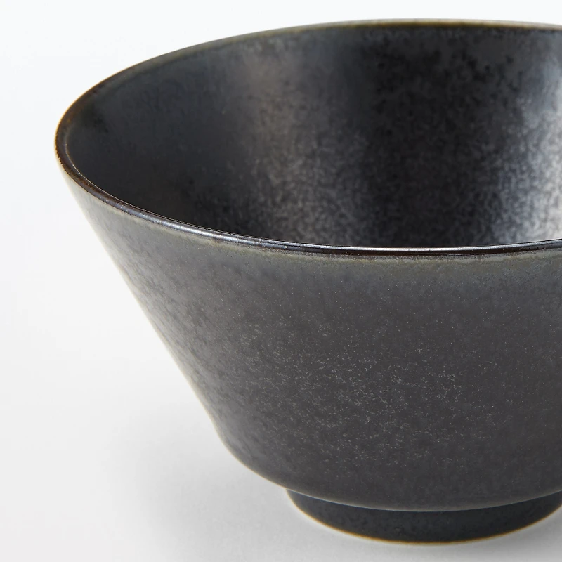 Mino Ware Rice Bowl - Black