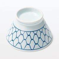Hasami Ware Rice Bowl - Mesh Pattern