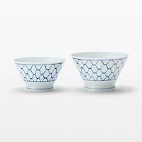 Hasami Ware Rice Bowl - Mesh Pattern